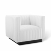Conjure Tufted Upholstered Fabric Armchair in White