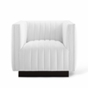 Conjure Tufted Upholstered Fabric Armchair in White