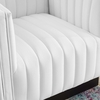 Conjure Tufted Upholstered Fabric Armchair in White
