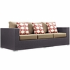 Convene 3 Piece Outdoor Patio Sofa Set in Espresso Mocha