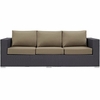Convene 3 Piece Outdoor Patio Sofa Set in Espresso Mocha