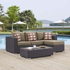 Convene 3 Piece Outdoor Patio Sofa Set in Espresso Mocha