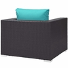 Convene 3 Piece Set Outdoor Patio with Fire Pit MID-3727 in Espresso Turquois