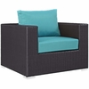 Convene 3 Piece Set Outdoor Patio with Fire Pit MID-3727 in Espresso Turquois