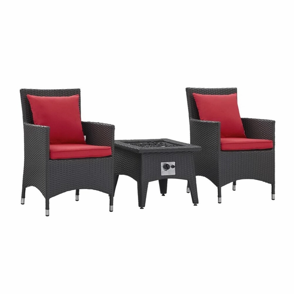 Convene 3 Piece Set Outdoor Patio with Fire Pit MID-3729
