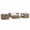 Convene 4-Piece Outdoor Patio Furniture Set in Cappuccino White