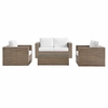 Convene 4-Piece Outdoor Patio Furniture Set in Cappuccino White