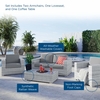 Convene 4-Piece Outdoor Patio Set in Light Gray Gray