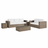 Convene 5-Piece Outdoor Patio Furniture Set in Cappuccino White