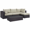 Convene 5 Piece Outdoor Patio Sectional Set