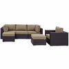 Convene 6 Piece Outdoor Patio Sectional Set in Espresso Mocha