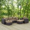 Convene 6 Piece Outdoor Patio Sectional Set in Espresso Mocha