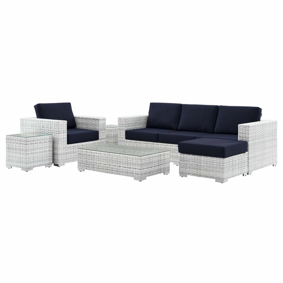 Convene 6-Piece Outdoor Patio Set in Light Gray Navy