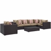 Convene 7 Piece Outdoor Patio Sectional Set MID-2350 in Espresso Mocha