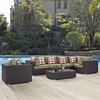 Convene 7 Piece Outdoor Patio Sectional Set MID-2350 in Espresso Mocha