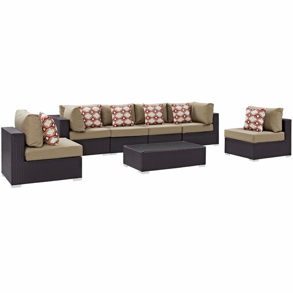 Convene 7 Piece Outdoor Patio Sectional Set MID-2357