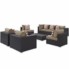 Convene 8 Piece Outdoor Patio Sectional Set MID-2368 in Espresso Mocha