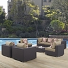 Convene 8 Piece Outdoor Patio Sectional Set MID-2368 in Espresso Mocha