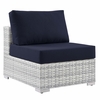 Convene Outdoor Patio Armless Chair in Light Gray Navy
