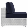 Convene Outdoor Patio Armless Chair in Light Gray Navy