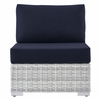 Convene Outdoor Patio Armless Chair in Light Gray Navy