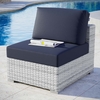 Convene Outdoor Patio Armless Chair in Light Gray Navy