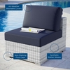 Convene Outdoor Patio Armless Chair in Light Gray Navy