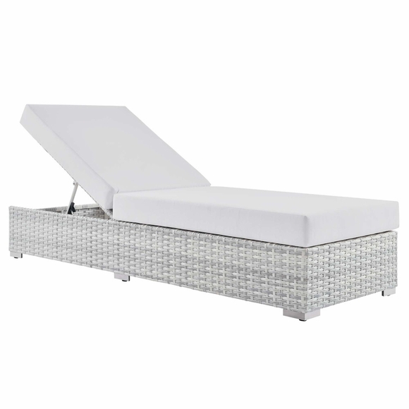 Convene Outdoor Patio Chaise in Light Gray White