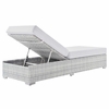 Convene Outdoor Patio Chaise in Light Gray White