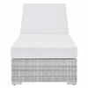 Convene Outdoor Patio Chaise in Light Gray White