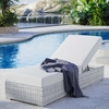 Convene Outdoor Patio Chaise in Light Gray White