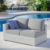 Convene Outdoor Patio Left-Arm Loveseat in Light Gray Gray