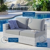 Convene Outdoor Patio Left-Arm Loveseat in Light Gray Gray