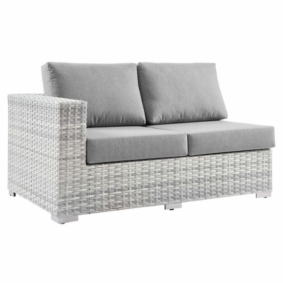 Convene Outdoor Patio Left-Arm Loveseat in Light Gray Gray