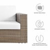 Convene Outdoor Patio Loveseat in Cappuccino White