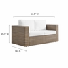 Convene Outdoor Patio Loveseat in Cappuccino White