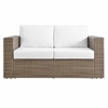 Convene Outdoor Patio Loveseat in Cappuccino White