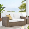 Convene Outdoor Patio Loveseat in Cappuccino White