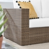 Convene Outdoor Patio Loveseat in Cappuccino White