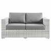 Convene Outdoor Patio Loveseat in Light Gray Gray