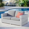 Convene Outdoor Patio Loveseat in Light Gray Gray