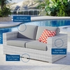Convene Outdoor Patio Loveseat in Light Gray Gray