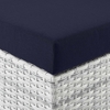 Convene Outdoor Patio Ottoman in Light Gray Navy