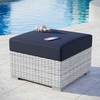 Convene Outdoor Patio Ottoman in Light Gray Navy