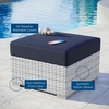 Convene Outdoor Patio Ottoman in Light Gray Navy