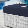 Convene Outdoor Patio Ottoman in Light Gray Navy