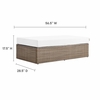 Convene Outdoor Patio Rectangle Ottoman in Cappuccino White