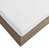Convene Outdoor Patio Rectangle Ottoman in Cappuccino White