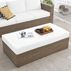 Convene Outdoor Patio Rectangle Ottoman in Cappuccino White