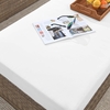 Convene Outdoor Patio Rectangle Ottoman in Cappuccino White